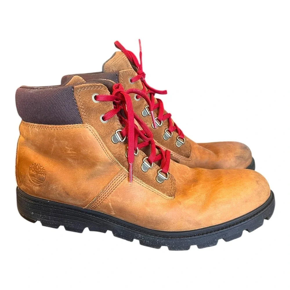 Timberland Men's Walden Park Brown Waterproof Flat Heel Mid Boots SZ 12, A1QQF